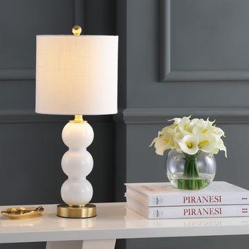 February 21" Glass/Metal LED Table Lamp - JONATHAN Y